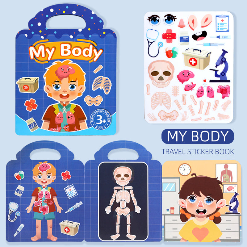 Kids Reusable DIY Sticker Books, Multi-Scene Jelly Sticker Set, Montessori Learning Toy & Creative Gift for Children
