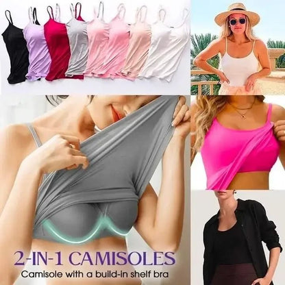 Padded Cami Top with Built-In Bra for Comfort and Everyday Wear