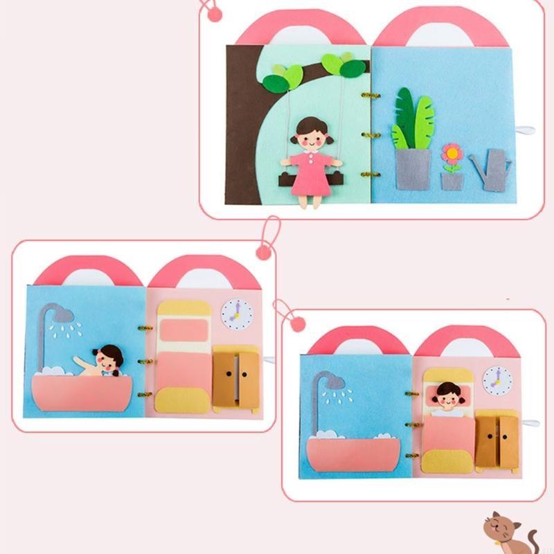 L41D Soft Development Books for Infants Babies, Hands-on & Expression Ability Training, Washable Non-Toxic Cloth Book