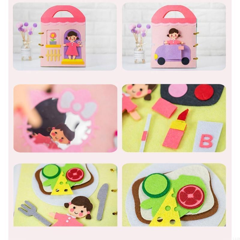 L41D Soft Development Books for Infants Babies, Hands-on & Expression Ability Training, Washable Non-Toxic Cloth Book