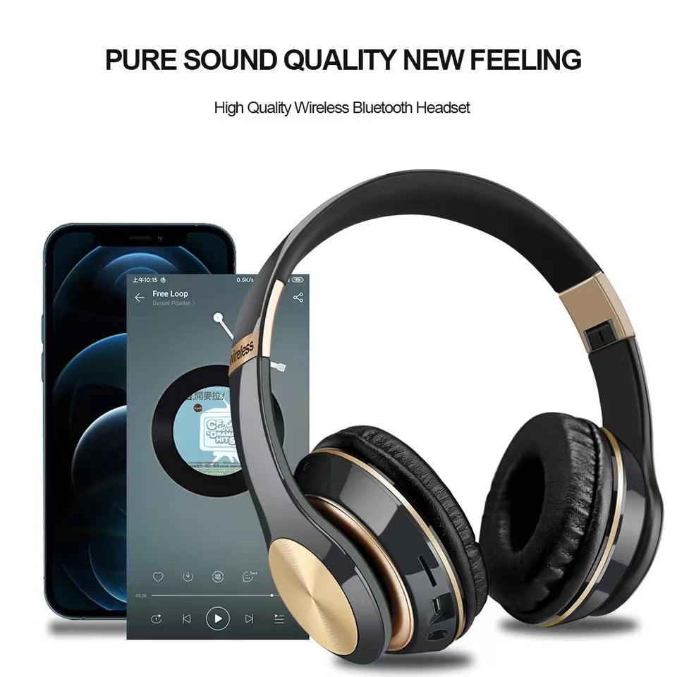 Foldable Bluetooth 5.0 Gaming Headphones, Wireless Music Earphones, Wired Headset for Phone Gamer Use