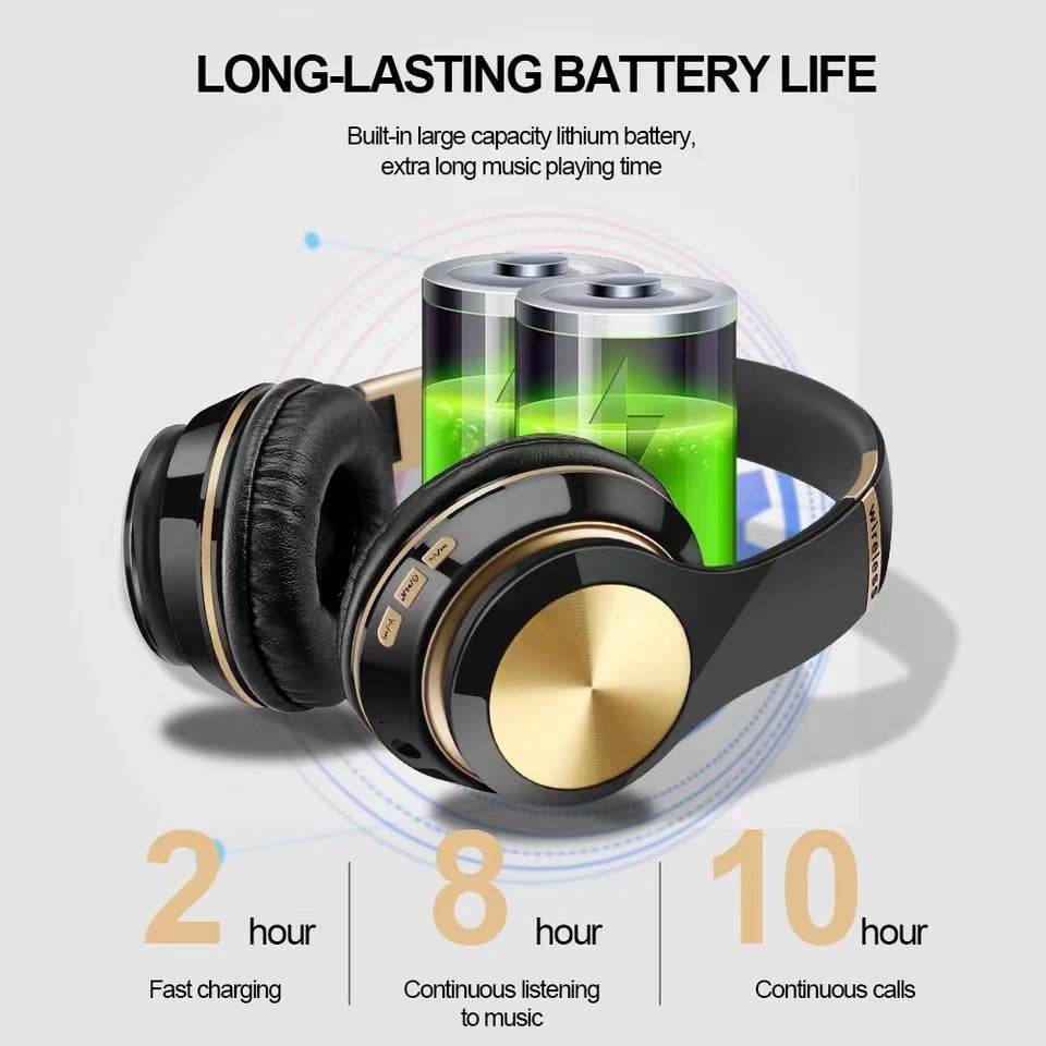 Foldable Bluetooth 5.0 Gaming Headphones, Wireless Music Earphones, Wired Headset for Phone Gamer Use
