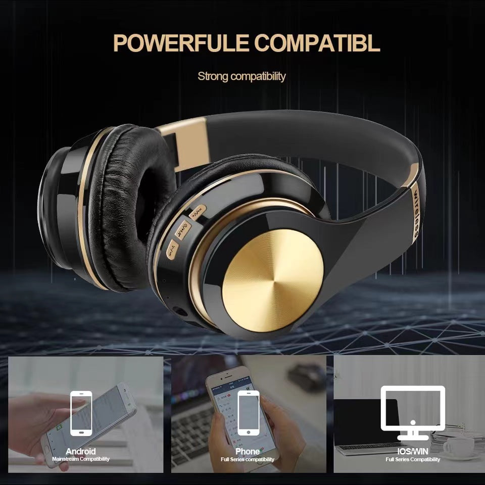 Foldable Bluetooth 5.0 Gaming Headphones, Wireless Music Earphones, Wired Headset for Phone Gamer Use