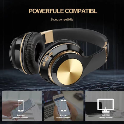 Foldable Bluetooth 5.0 Gaming Headphones, Wireless Music Earphones, Wired Headset for Phone Gamer Use