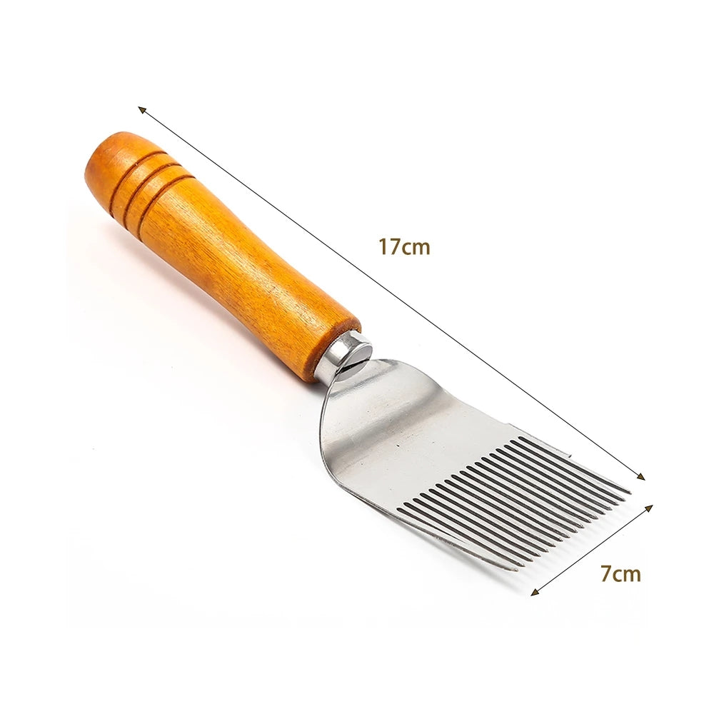 Durable BEE Fork Honey Knife 17Root Stainless Steel Comb Cutter With Wood Handle For Beekeepers  Ho 3