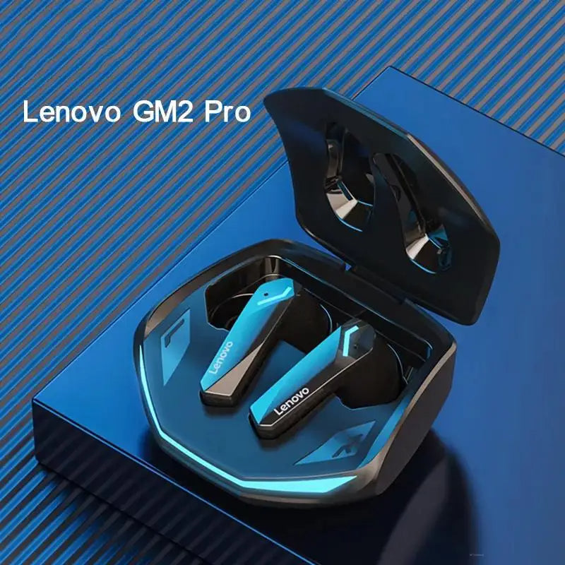 Lenovo GM2 Pro Wireless Headphones, Stereo Earbuds for iPhone Xiaomi, Bluetooth Earphones with Noise Reduction Touch Con