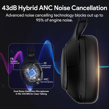 Bluetooth Hi Res Audio Over Ear Headset QCY H3 ANC Wireless Headphones Hybrid Noise Cancelling Earp 3