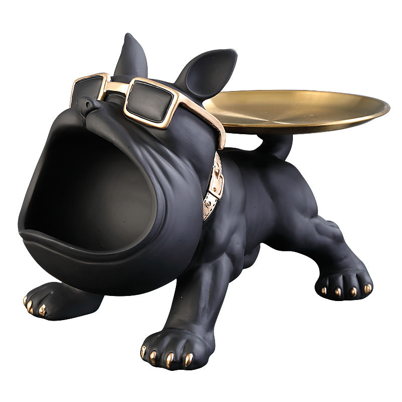 30cm Home Decor Bulldog Figurine, Resin Dog Statue Storage Box Animal Ornament & Art Sculpture for Living Room, Office