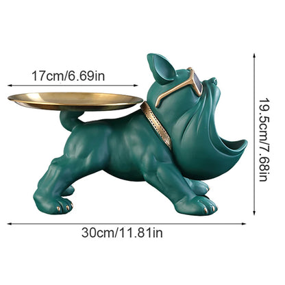 30cm Home Decor Bulldog Figurine, Resin Dog Statue Storage Box Animal Ornament & Art Sculpture for Living Room, Office