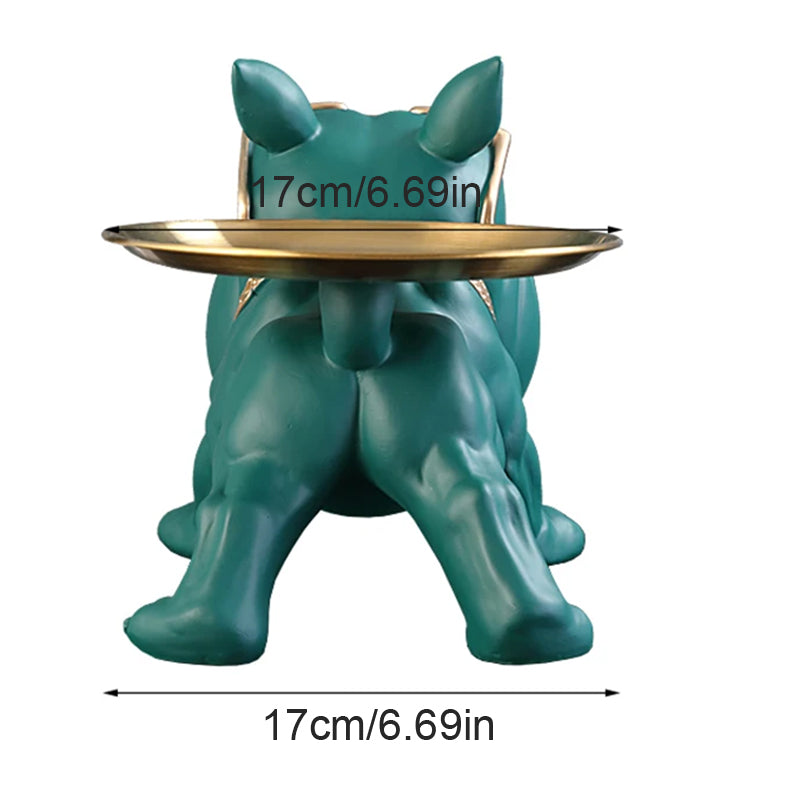 30cm Home Decor Bulldog Figurine, Resin Dog Statue Storage Box Animal Ornament & Art Sculpture for Living Room, Office