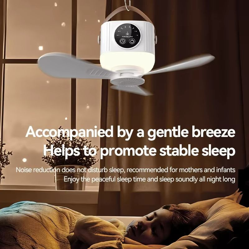 Rechargeable LED Ceiling Fan With Remote  Silent Portable  Powerful For Home  Camping 2