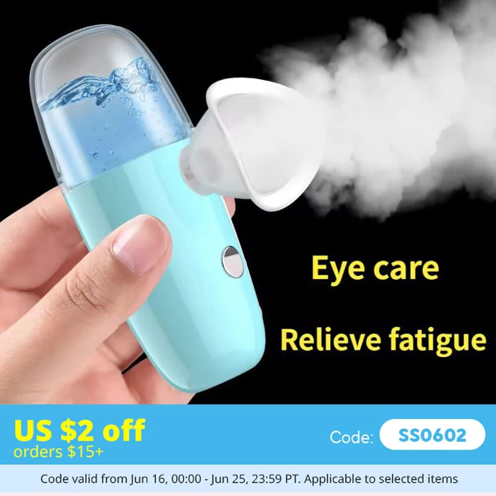 Nano Eye Mist Glasses – USB Rechargeable Moisturizing Spray for Dry Eyes & Fatigue Relief
