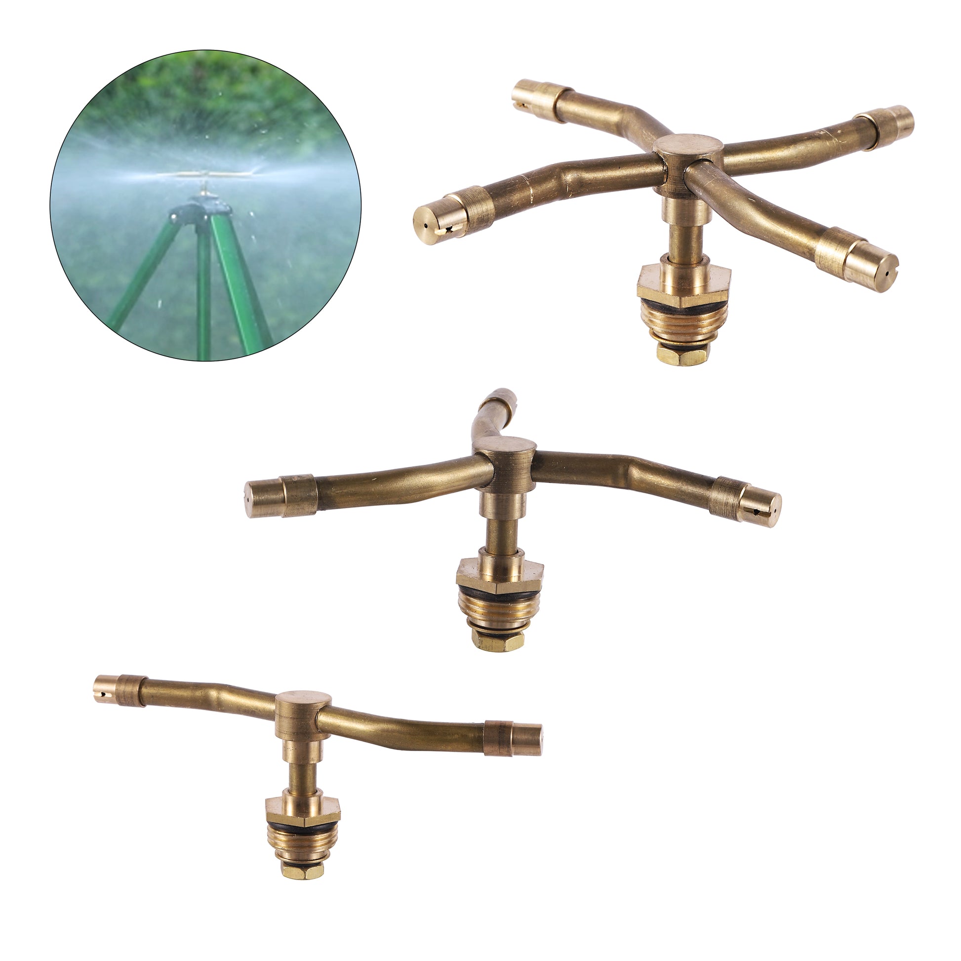 Automatic Rotating Sprinkler Copper 360 Lawn Irrigation Nozzle Durable Brass Watering Spray For Gar 2