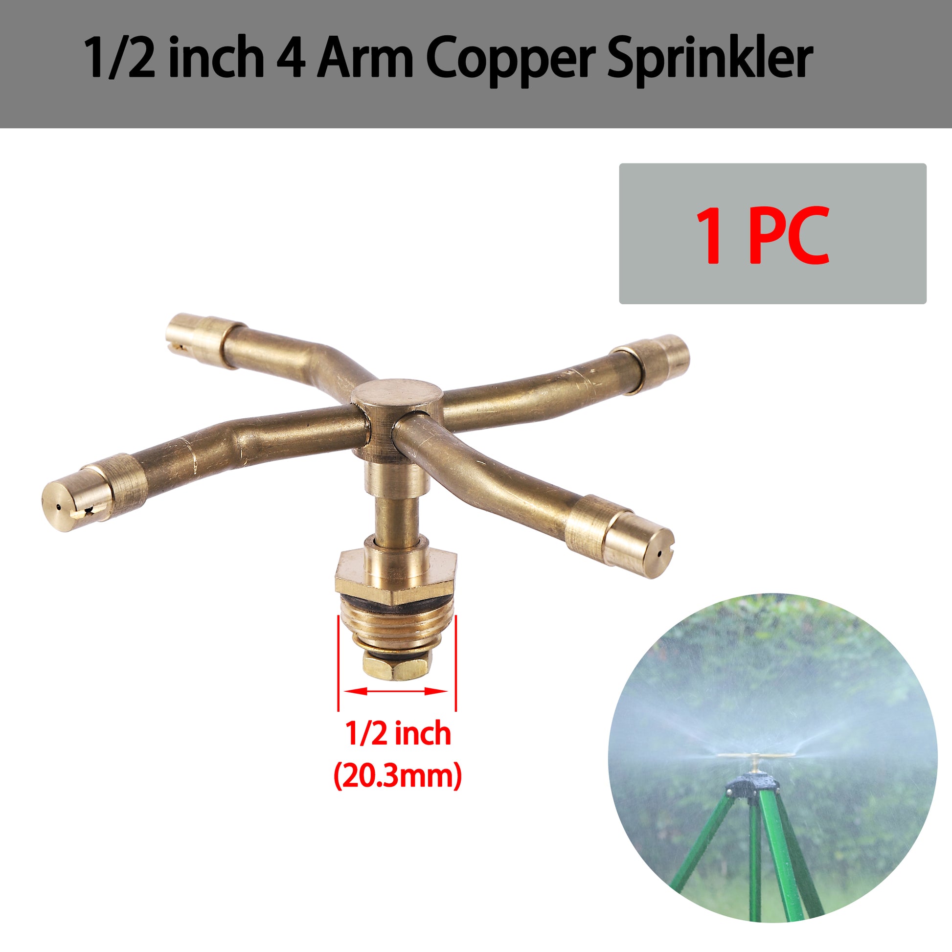 Automatic Rotating Sprinkler Copper 360 Lawn Irrigation Nozzle Durable Brass Watering Spray For Gar 6