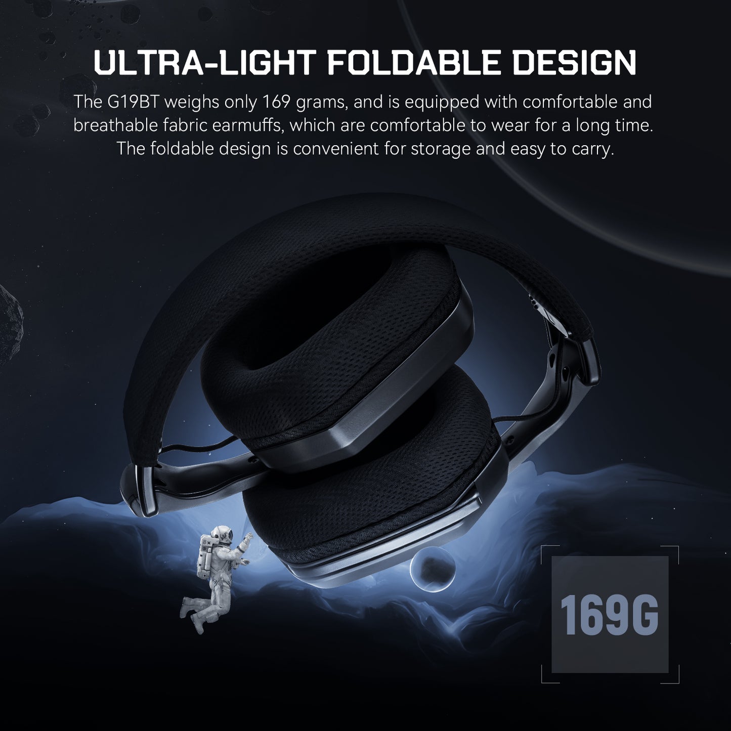SuperEQ G19BT Wireless Gaming Headphones, Ultra-light Bluetooth 5.4 Headset, Mic for PC PS5 Xbox EKSA Choice