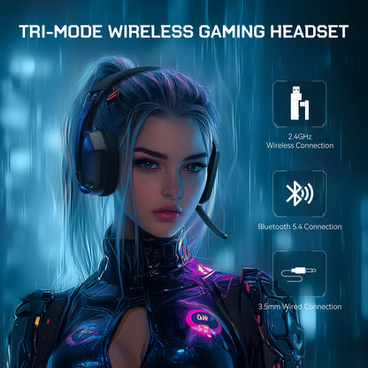 SuperEQ G19BT Wireless Gaming Headphones, Ultra-light Bluetooth 5.4 Headset, Mic for PC PS5 Xbox EKSA Choice
