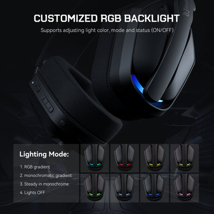 SuperEQ G19BT Wireless Gaming Headphones, Ultra-light Bluetooth 5.4 Headset, Mic for PC PS5 Xbox EKSA Choice