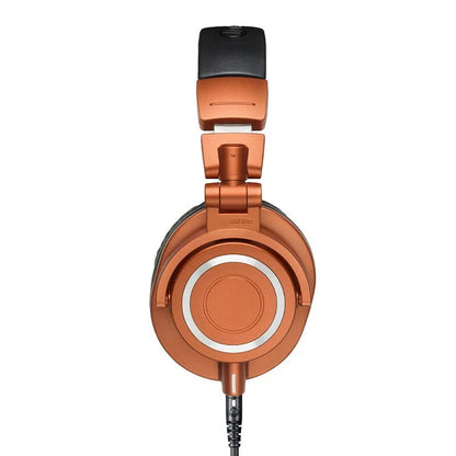 Professional M50X HIFI Audio Headphones, Fully Enclosed Foldable Earphones, Orange Gaming Music Headset