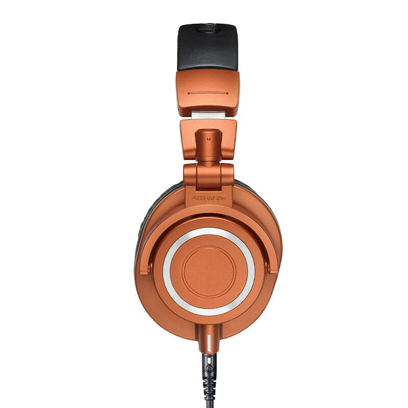 Professional M50X HIFI Audio Headphones, Fully Enclosed Foldable Earphones, Orange Gaming Music Headset