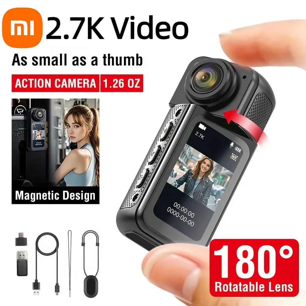 Xiaomi S70 Mini Action Camera – Lightweight 2.7K POV Recorder with Magnetic Mount & IPS Display