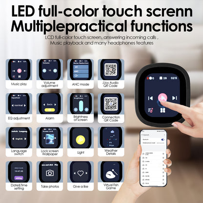 Wireless Headphone, Hybrid ANC Headphones, Multi Magnetic Touch Control, LED Display, Long Battery