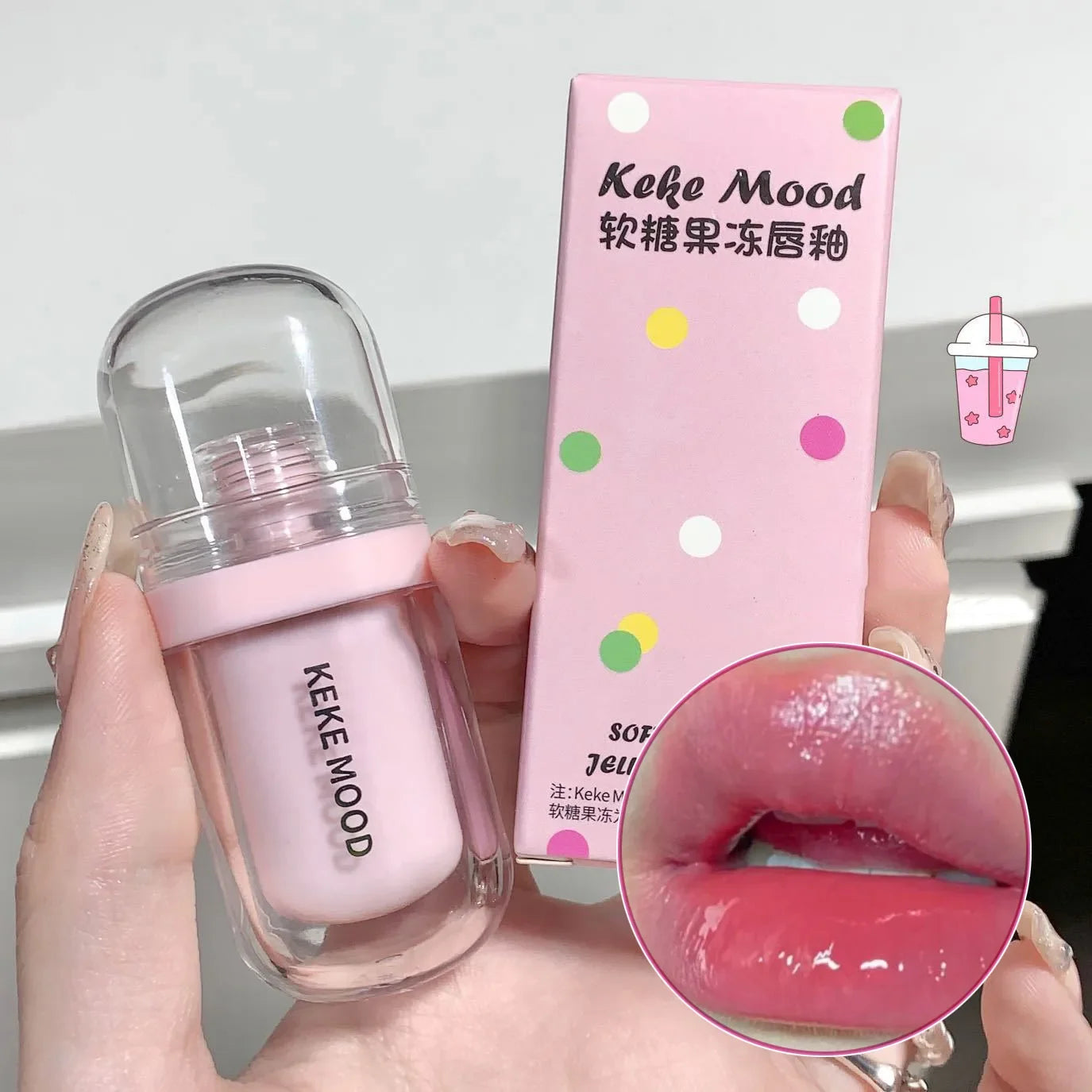 Hydrating Jelly Lip Oil, Crystal Glossy Lip Glaze, Moisturizing Sexy Lips Tint, Lasting Mirror Water Gloss
