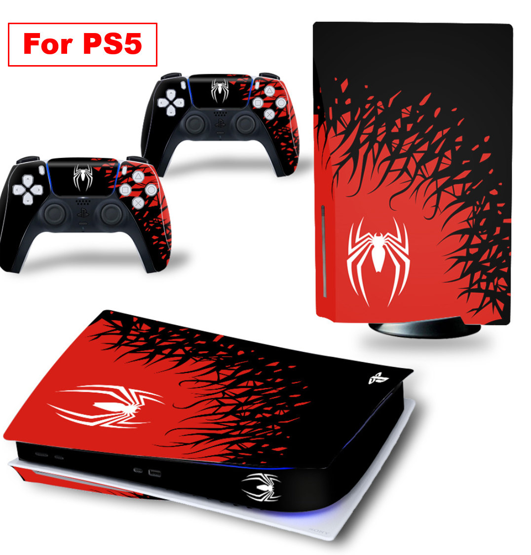 Vinyl Cover Skins For Playstation 5 Slim Console Superhero Skin Wraps Set For PS5 Disc Edition Cont 6