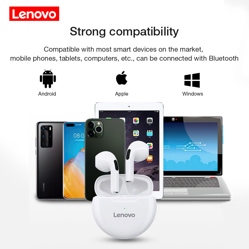 Lenovo LivePods HT38 TWS Earbuds, Mini Wireless Bluetooth Earphone with Mic, Stereo Waterproof Headphones for Xiaomi