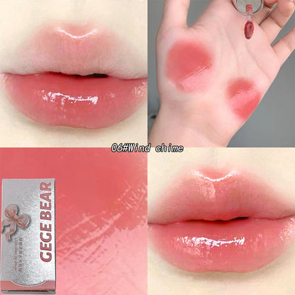 Cute Pink Lip Gloss Waterproof Jelly Transparent Liquid Lipstick Water Lip Tint Gift Set Makeup Bea 7