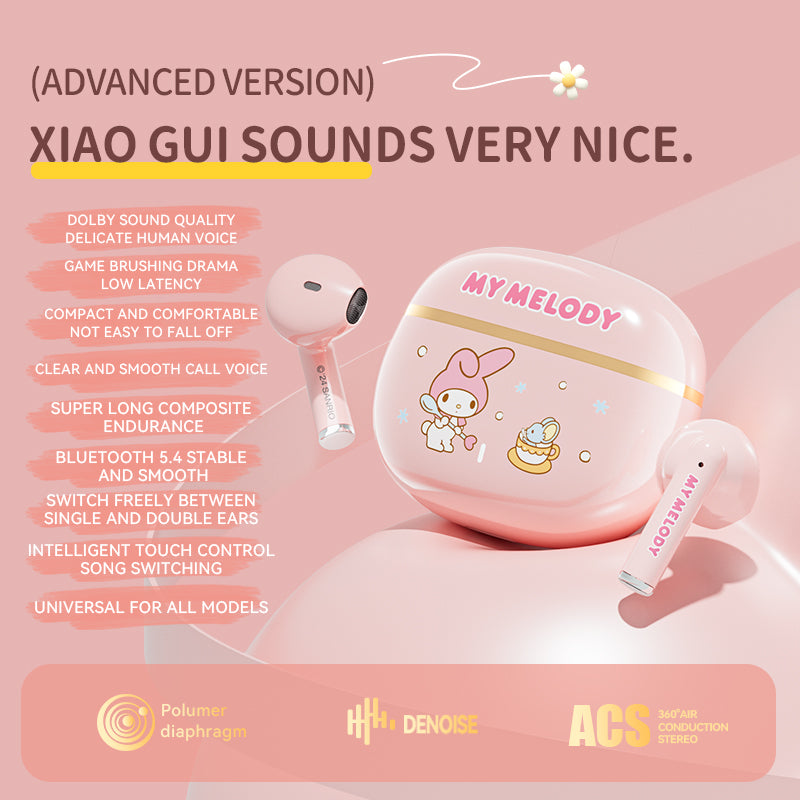 Wireless Bluetooth Headset HiFi Lossless Audio, Lightweight Earbuds, HD Voice Call, Touch Control, Compact Fit