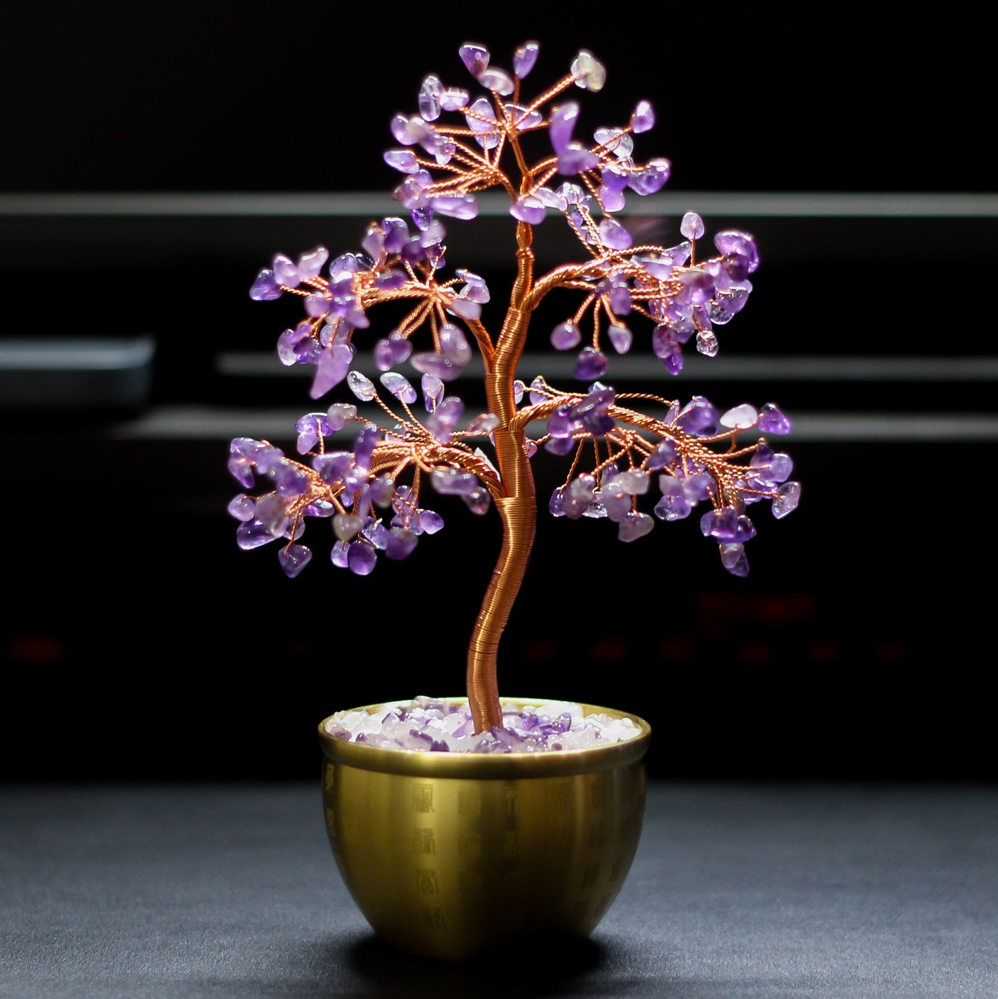 Lucky Abundance Crystal Feng Shui Tree, Wealth Attracting Prosperity Decor for Desk, Home & Office Feng Shui Money Tree