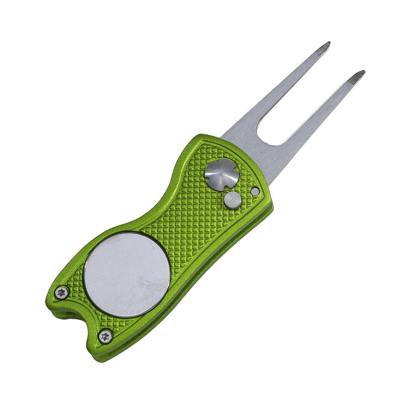 Foldable Golf Divot Repair Tool With Groove Cleaner  Compact Fork Training Aids For Golfers 6