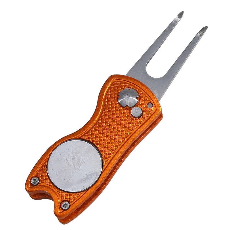 Foldable Golf Divot Repair Tool With Groove Cleaner  Compact Fork Training Aids For Golfers 7