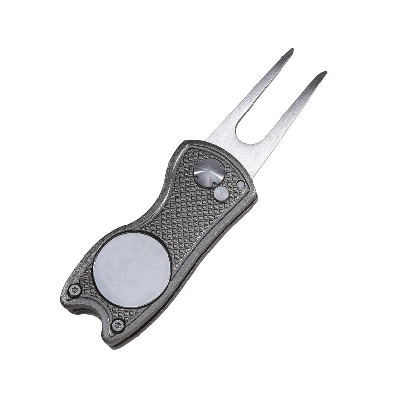 Foldable Golf Divot Repair Tool With Groove Cleaner  Compact Fork Training Aids For Golfers 8