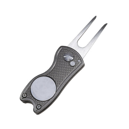 Foldable Golf Divot Repair Tool With Groove Cleaner  Compact Fork Training Aids For Golfers 8