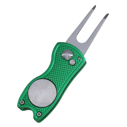 Foldable Golf Divot Repair Tool With Groove Cleaner  Compact Fork Training Aids For Golfers 9