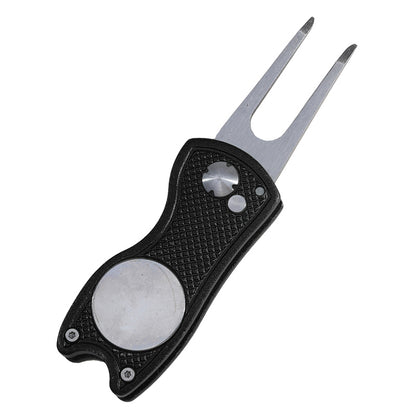 Foldable Golf Divot Repair Tool With Groove Cleaner  Compact Fork Training Aids For Golfers 11