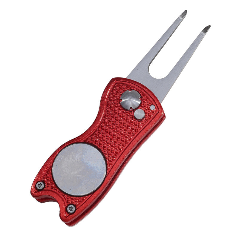 Foldable Golf Divot Repair Tool With Groove Cleaner  Compact Fork Training Aids For Golfers 12