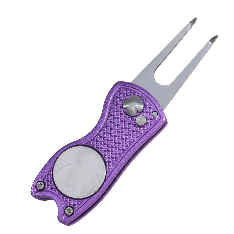 Foldable Golf Divot Repair Tool With Groove Cleaner  Compact Fork Training Aids For Golfers 13