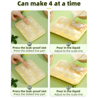 BearShaped Silicone Ice Cube Mold BPAFree Freezer Ice Trays For Smoothies Baby Food  Drinks 2