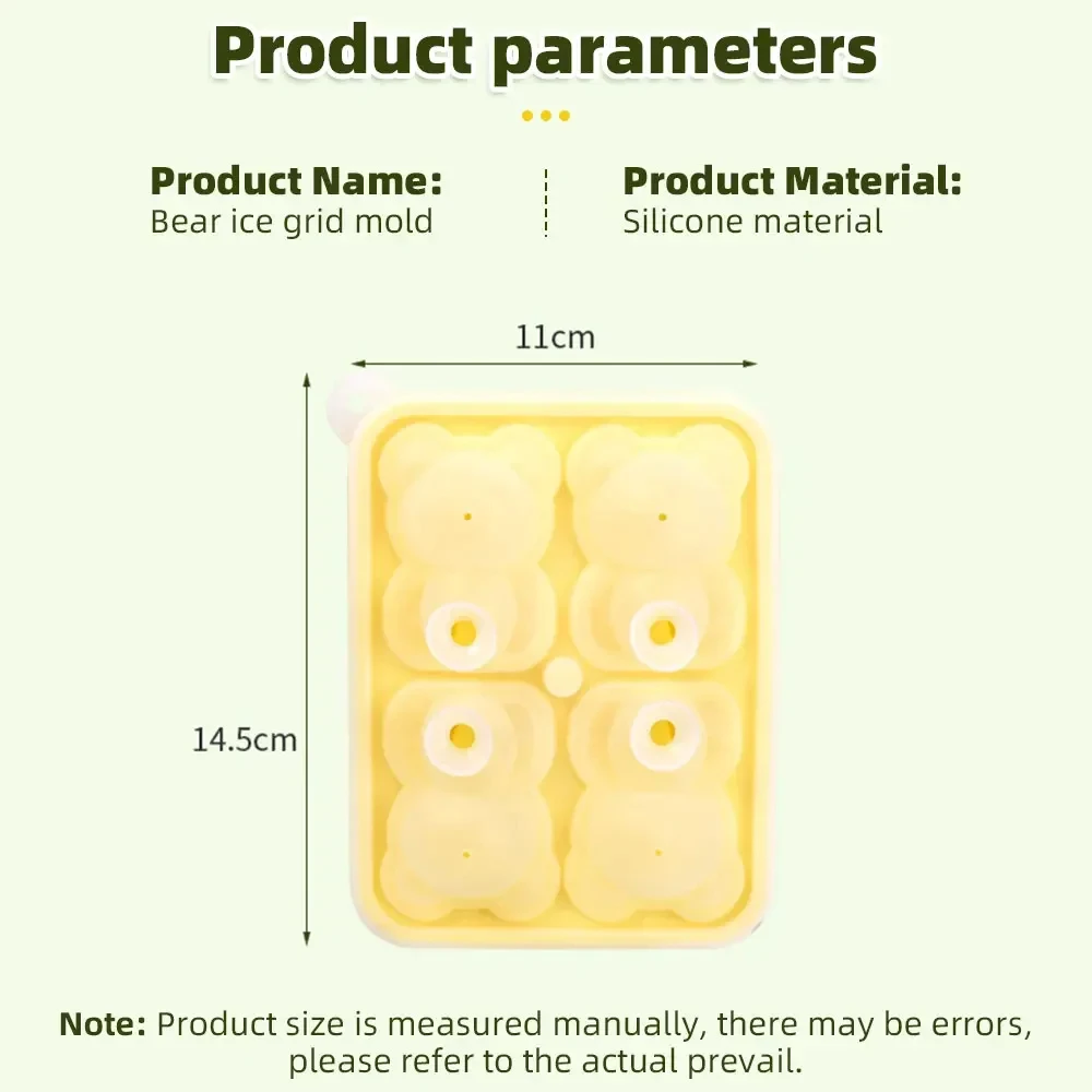 BearShaped Silicone Ice Cube Mold BPAFree Freezer Ice Trays For Smoothies Baby Food  Drinks 6