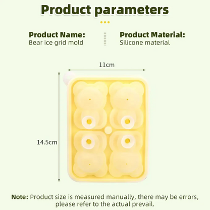 BearShaped Silicone Ice Cube Mold BPAFree Freezer Ice Trays For Smoothies Baby Food  Drinks 6