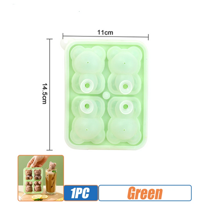 BearShaped Silicone Ice Cube Mold BPAFree Freezer Ice Trays For Smoothies Baby Food  Drinks 8