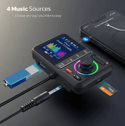 ColorView Dual USB QC3.0 Wireless FM Transmitter with Screen