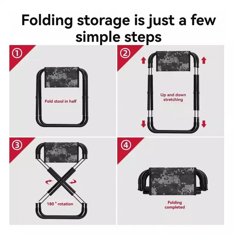 Folding Chairs Folding Stools Small Horse Shaped Beach Chairs Portable Outdoor Camping Handheld Fis