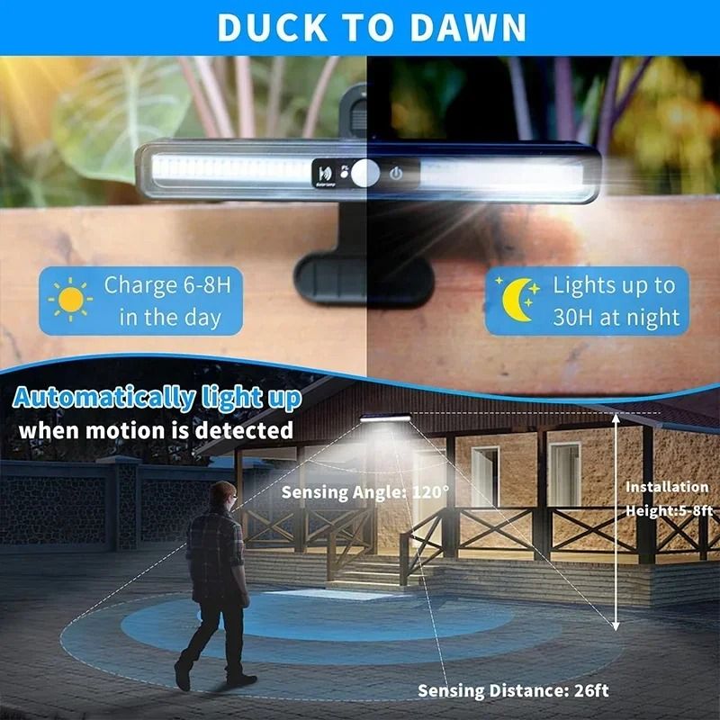 Clip On Solar Motion Sensor Light With 36 LEDs Waterproof Outdoor Security 2