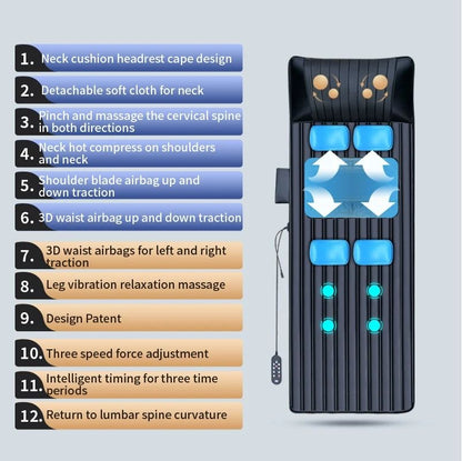 Full Body Vibration Airbag Massage Mat With Heated Neck And Lumbar Traction 10