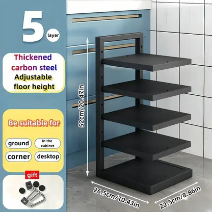 Adjustable Stainless Steel Pot And Pan Organizer Rack Multi Layer Kitchen Storage 9