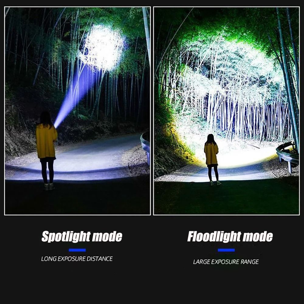 Long Range Rechargeable Tactical Flashlight With 15000 MAh Battery And Zoom Beam 5