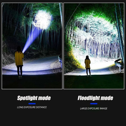 Long Range Rechargeable Tactical Flashlight With 15000 MAh Battery And Zoom Beam 5